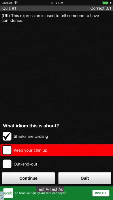 Capturas de tela do Pocket English Idioms