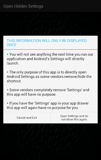 Open Settings (shortcut to set Screenshots1