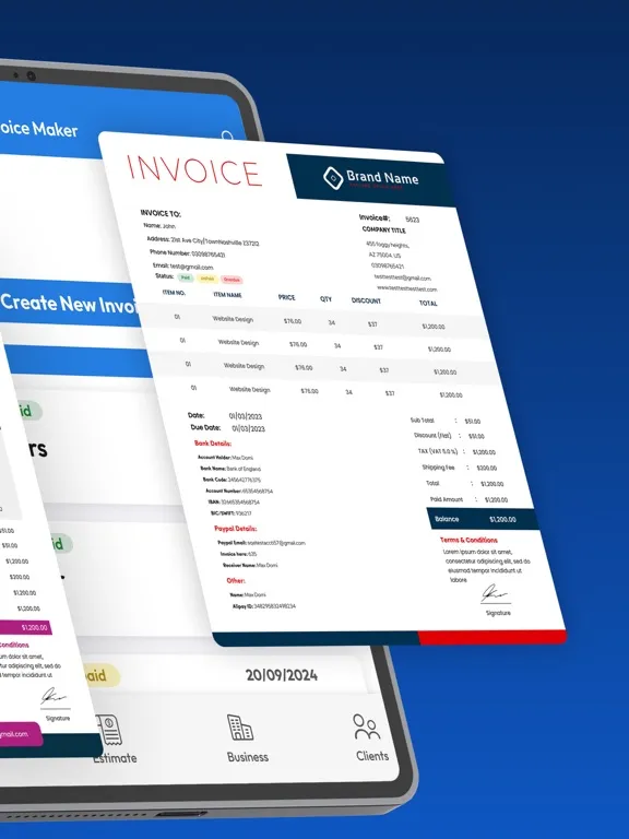 Invoice Creator- Receipt Maker iPad 应用截图