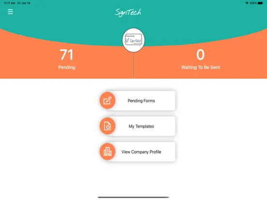 Zrzuty ekranu SignTech Paperless iPad 