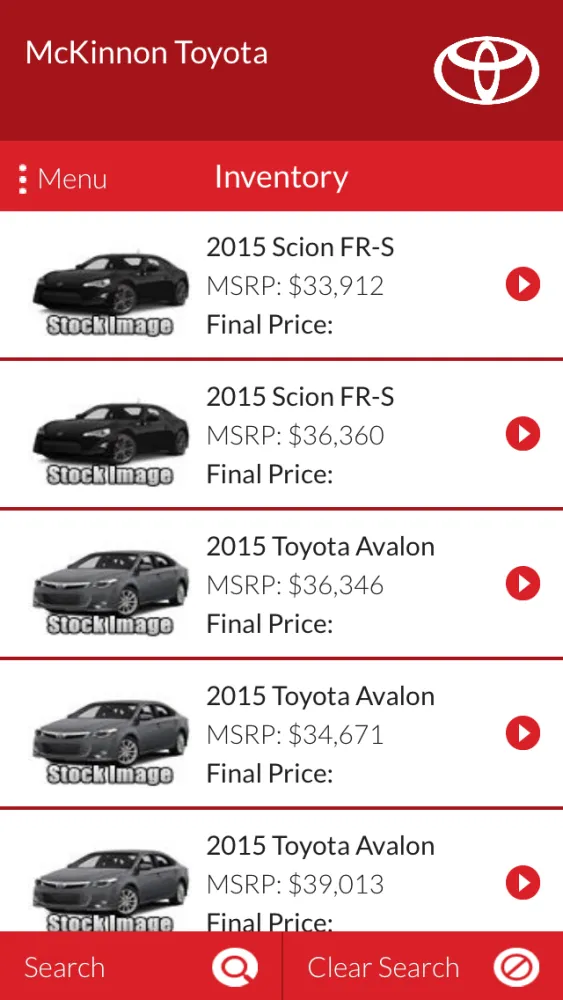 Capturas de pantalla de McKinnon Toyota Scion