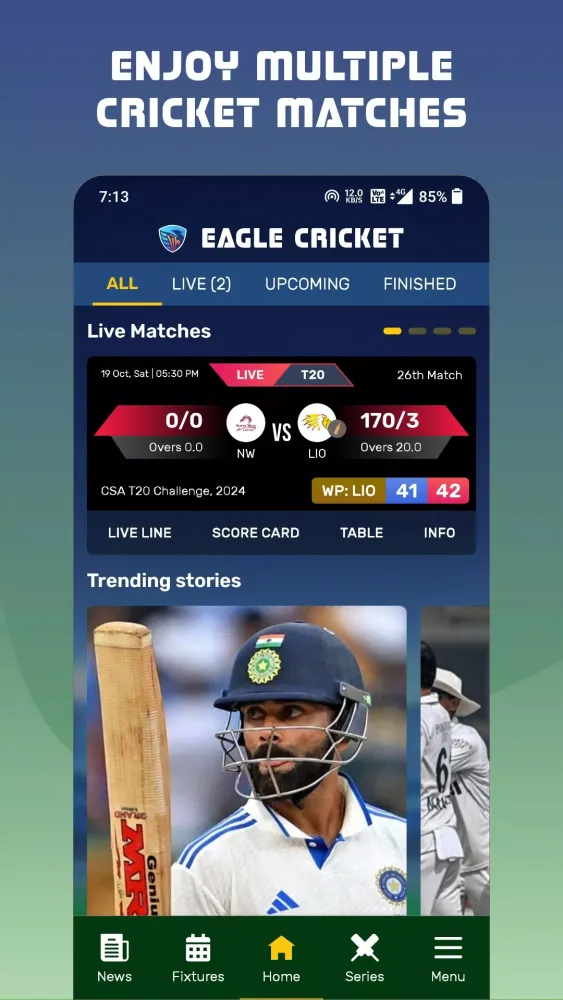 Eagle Cricket Live Line Screenshots