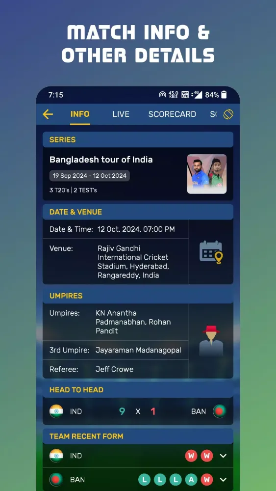Eagle Cricket Live Line Screenshots