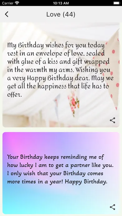 Birthday + Screenshots