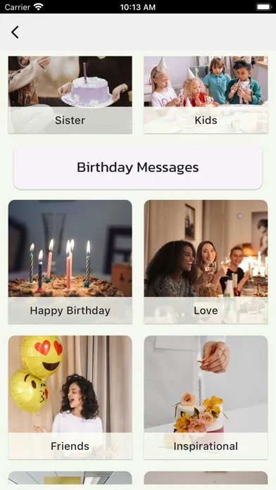 Birthday + Screenshots