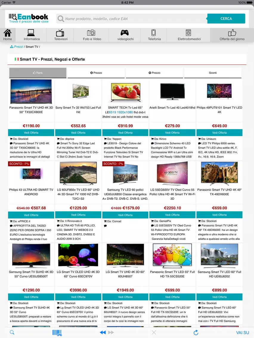 Screenshot di Eanbook | Trova prezzi e codici a barre iPad 
