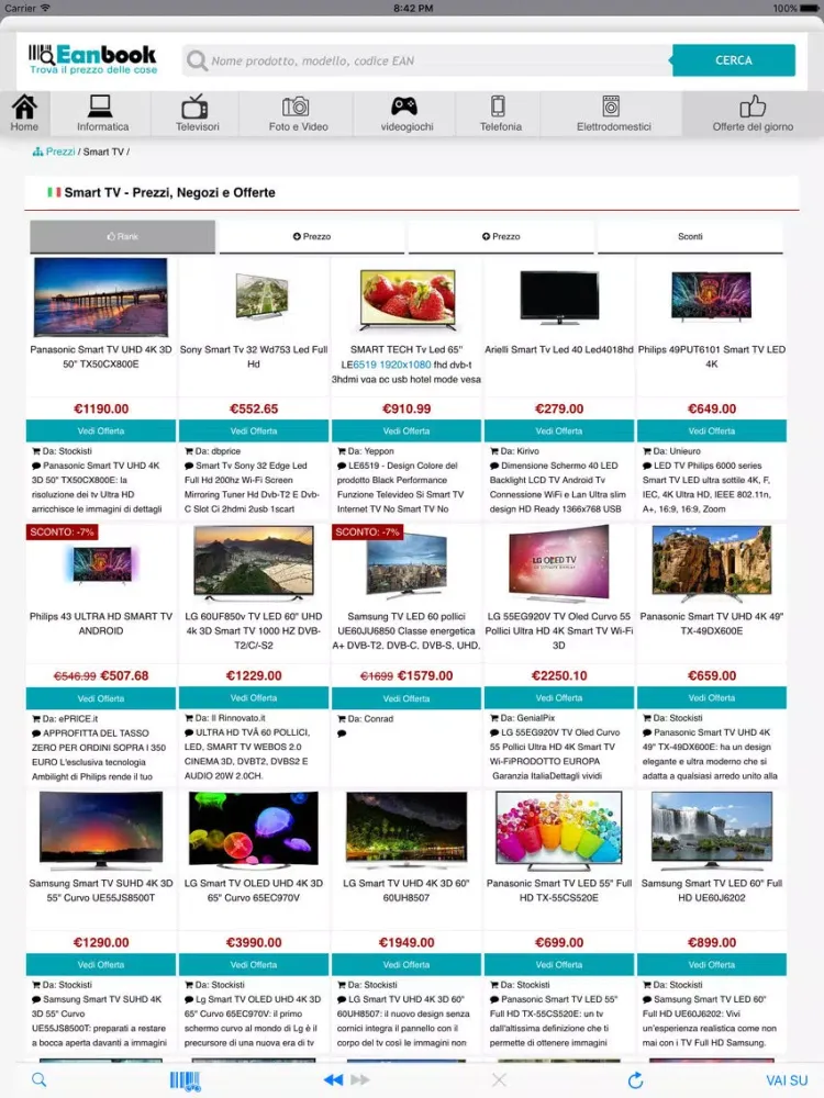 Tangkapan layar Eanbook | Trova prezzi e codici a barre iPad 