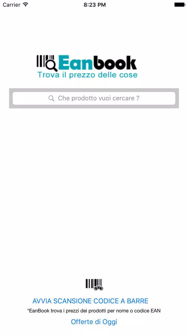 Screenshot di Eanbook | Trova prezzi e codici a barre