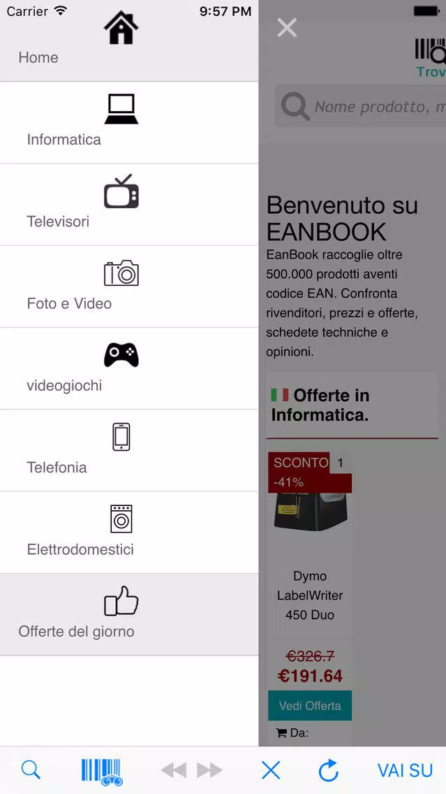 Screenshot di Eanbook | Trova prezzi e codici a barre