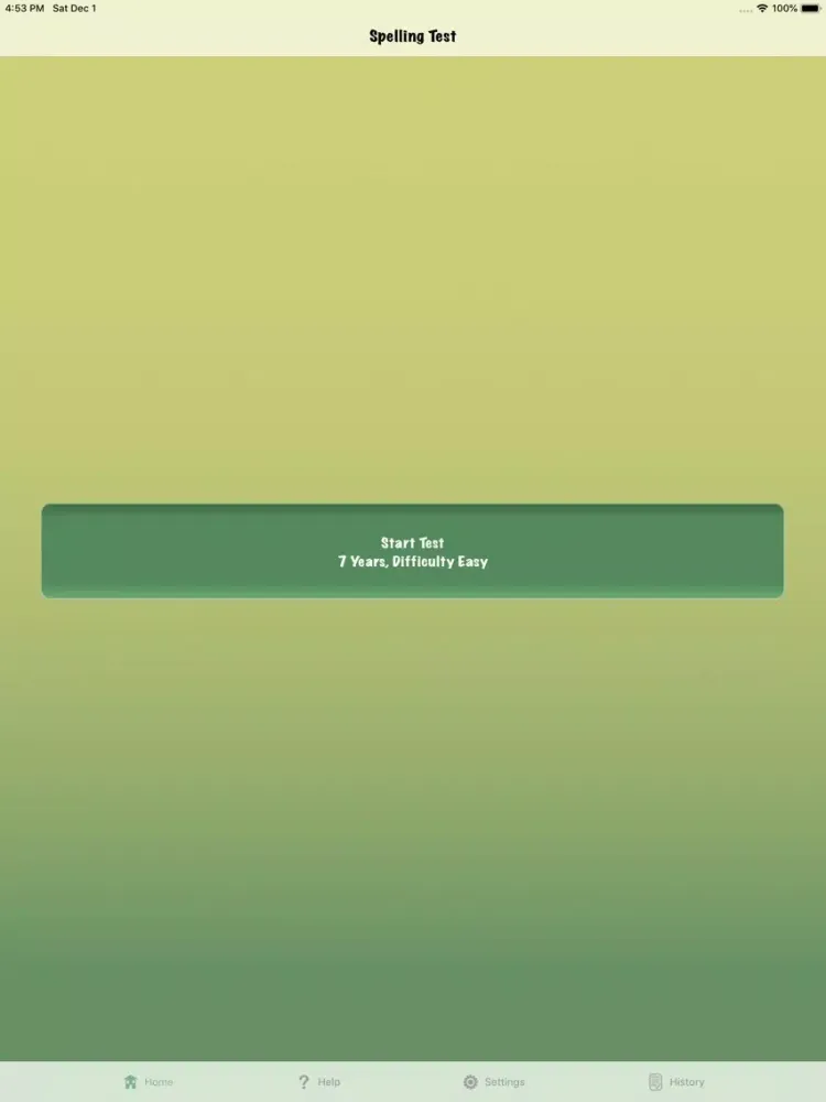 Tangkapan layar English Spelling Test iPad 