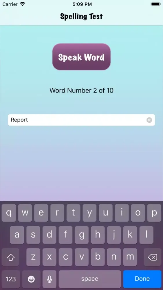 Tangkapan layar English Spelling Test
