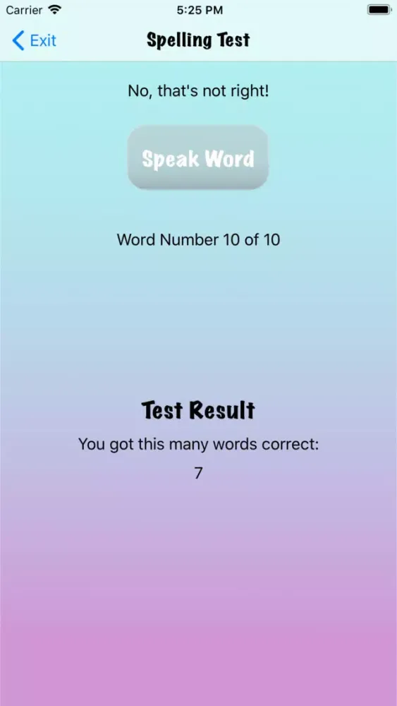 Tangkapan layar English Spelling Test