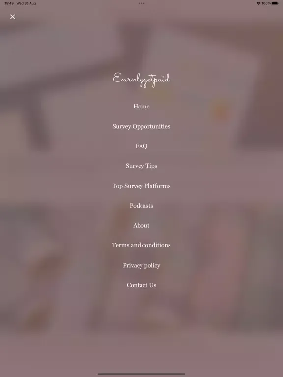 Tangkapan layar Earnly- Getting Paid 4 Surveys iPad 