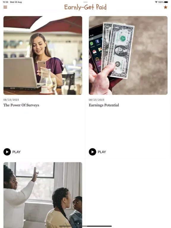Tangkapan layar Earnly- Getting Paid 4 Surveys iPad 