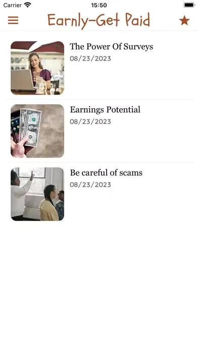 Tangkapan layar Earnly- Getting Paid 4 Surveys