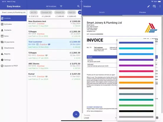 Easy Invoice & Estimate Maker iPad  스크린샷