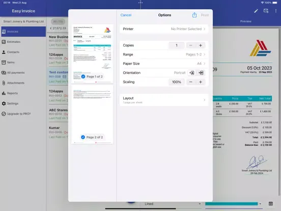 Easy Invoice & Estimate Maker iPad  스크린샷