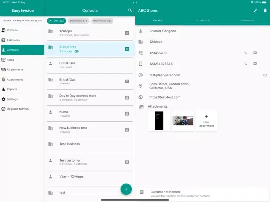 Easy Invoice & Estimate Maker iPad  스크린샷