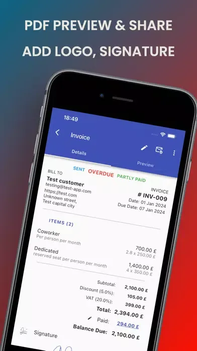 Easy Invoice & Estimate Maker 스크린샷