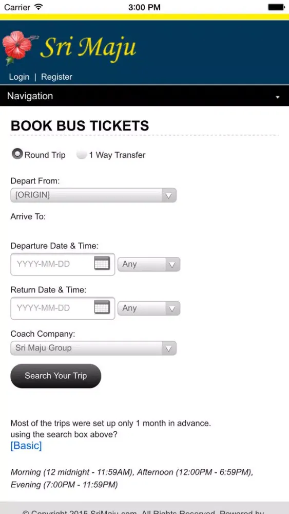 Sri Maju Bus Ticket Ekran Görüntüleri