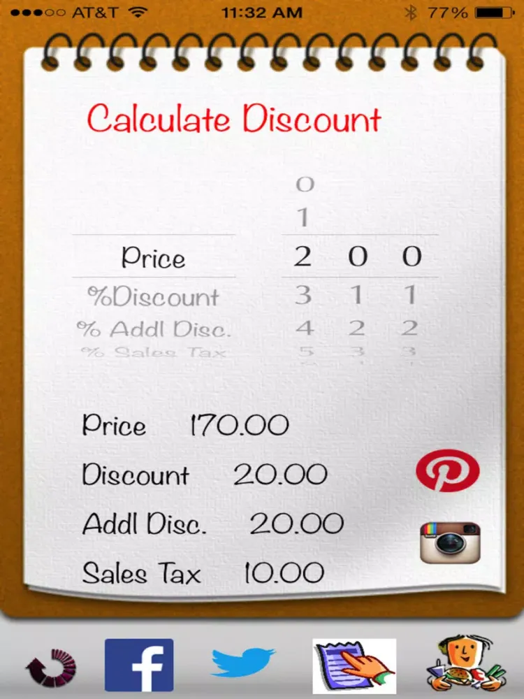 Deal Calculator - Calculate discounts fast and easy, spot and share deals using Facebook, Pinterest, Instagram and Twitter iPad  स्क्रीनशॉट