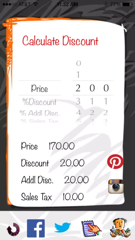 Deal Calculator - Calculate discounts fast and easy, spot and share deals using Facebook, Pinterest, Instagram and Twitter स्क्रीनशॉट