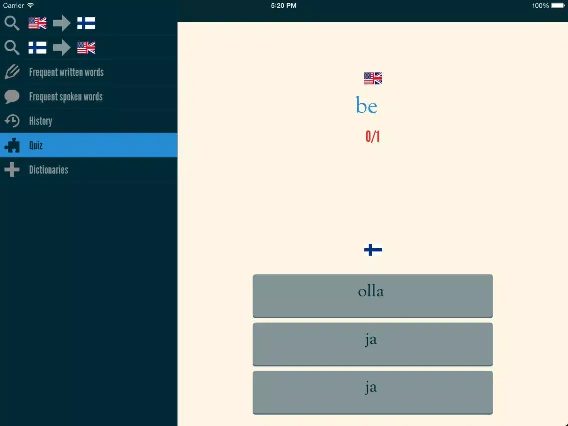 Captures d'écran de Easy Learning Finnish - Translate & Learn - 60+ Languages, Quiz, frequent words lists, vocabulary iPad 
