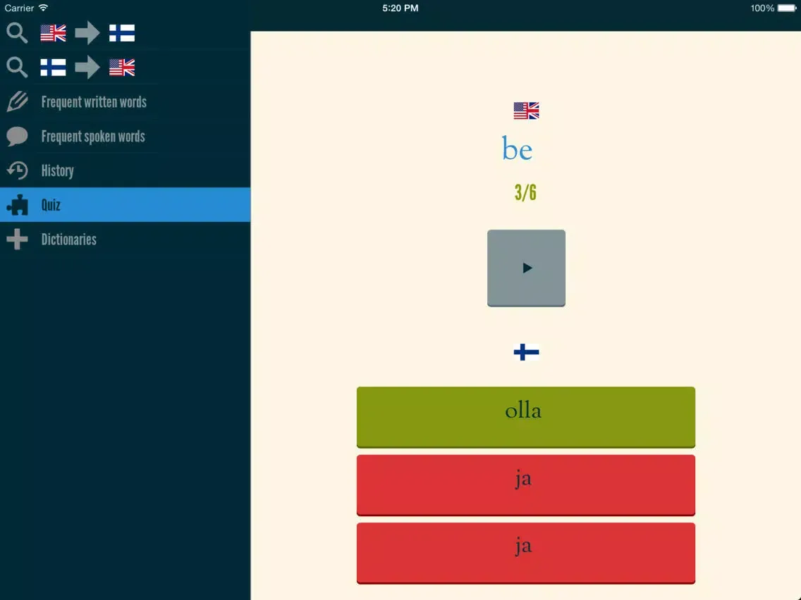 Captures d'écran de Easy Learning Finnish - Translate & Learn - 60+ Languages, Quiz, frequent words lists, vocabulary iPad 