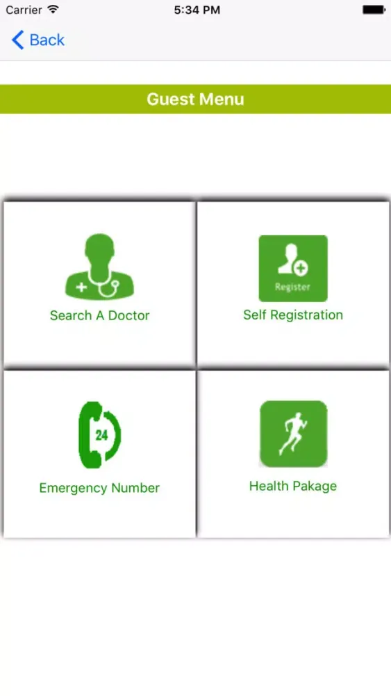 Zrzuty ekranu QRG Health