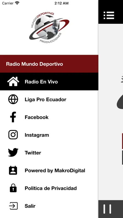 Tangkapan skrin Mundo Deportivo FM