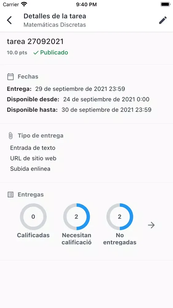 Zrzuty ekranu Aula Virtual Profesores ESPOL