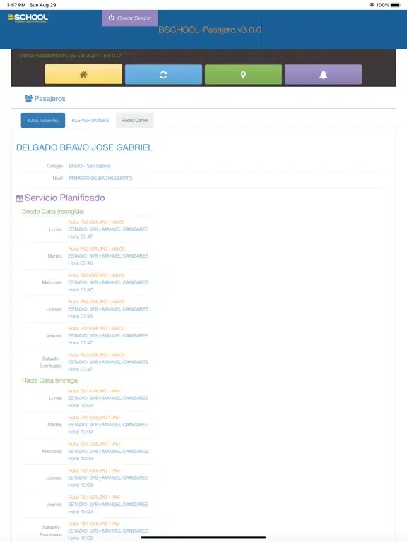 BSCHOOL-Pasajero iPad  Screenshots