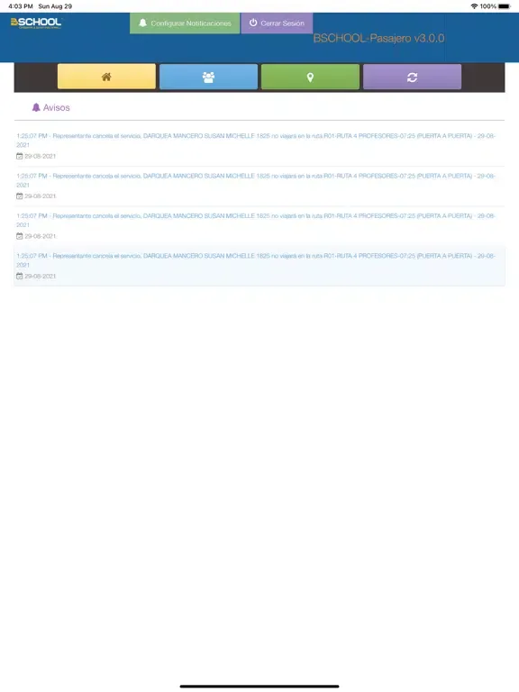 BSCHOOL-Pasajero iPad  Screenshots