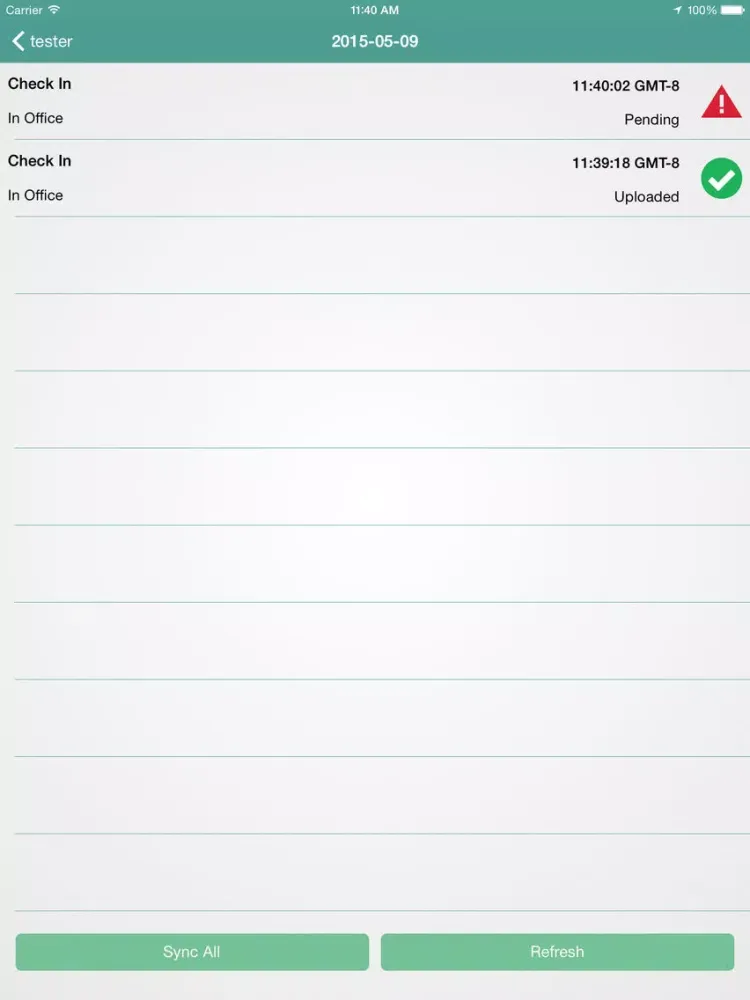 Mobittend iPad  스크린샷