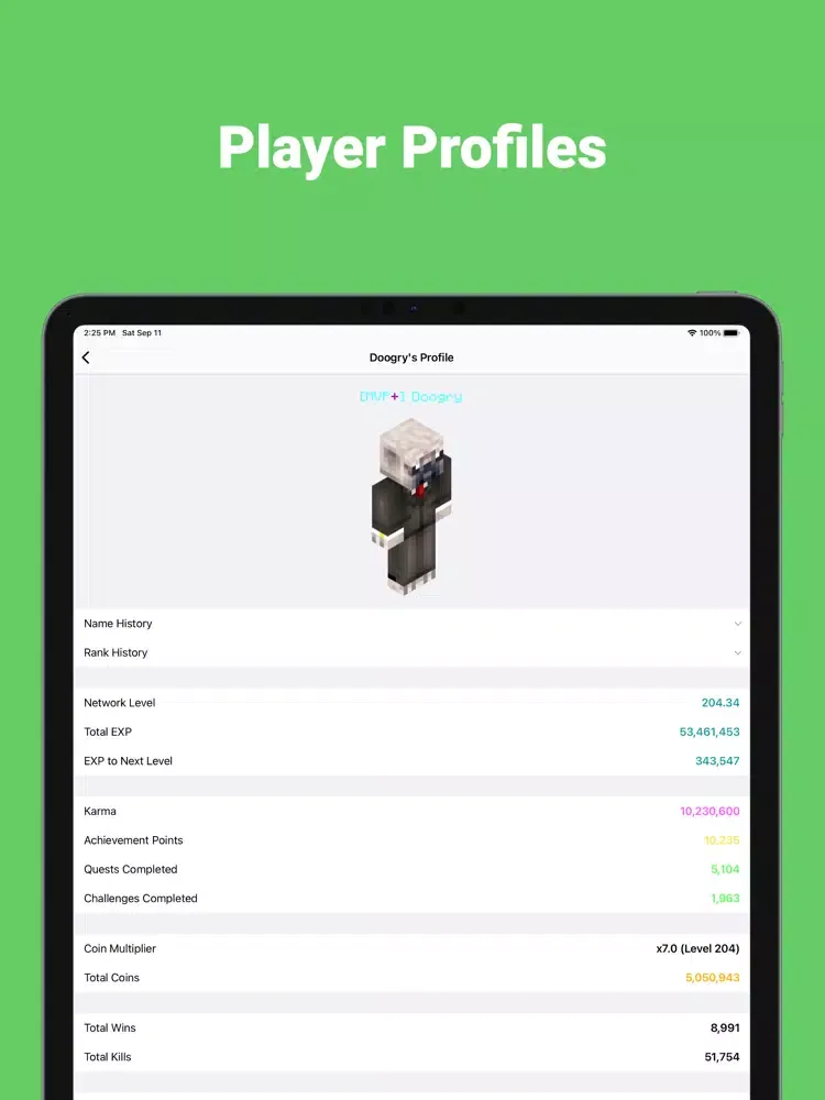 Hypickle - Hypixel Stats iPad  Screenshots