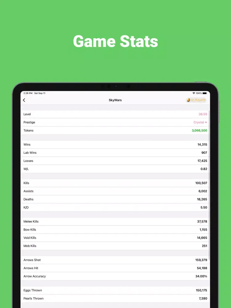 Hypickle - Hypixel Stats iPad  Screenshots