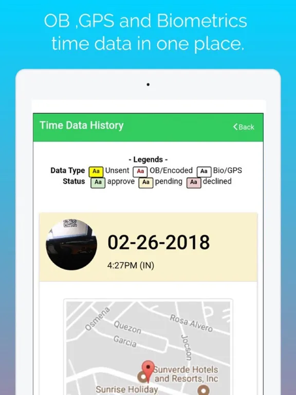 Zrzuty ekranu EDS GPS Attendance Capture iPad 
