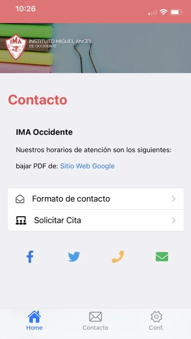 ภาพหน้าจอของ IMA Occidente