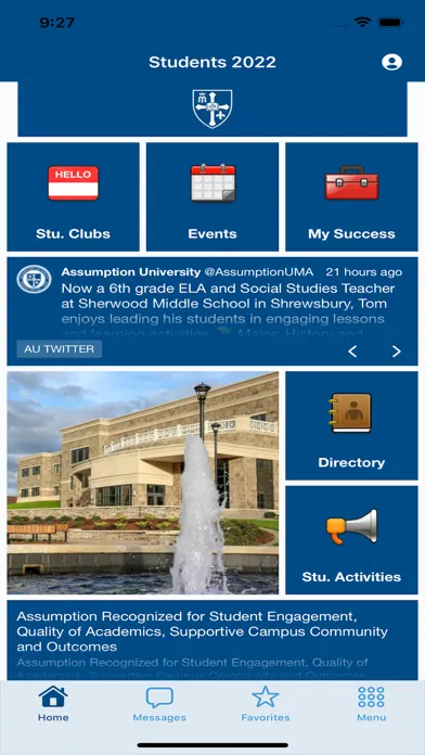 Tangkapan layar Assumption University Mobile