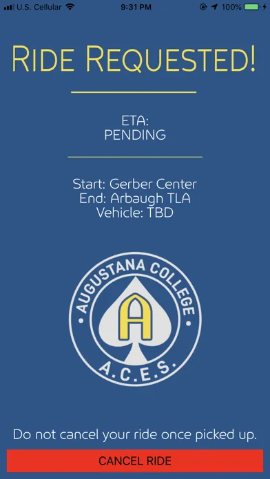 Capturas de tela do ACES - Augustana College