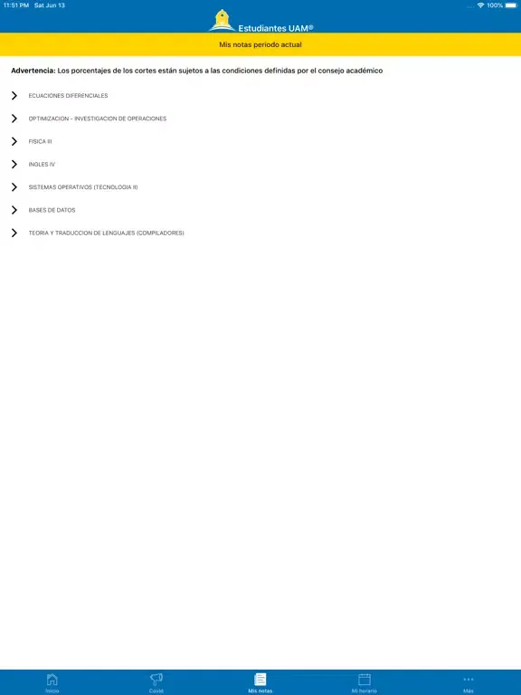 Estudiantes UAM App iPad  Screenshots