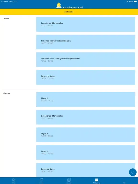 Estudiantes UAM App iPad  Screenshots