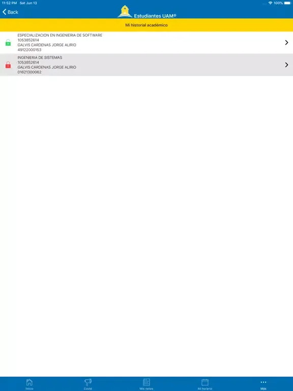 Estudiantes UAM App iPad  Screenshots
