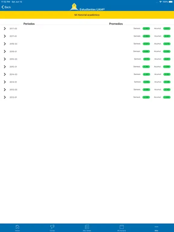 Estudiantes UAM App iPad  Screenshots
