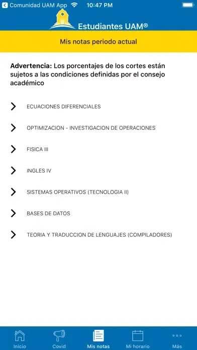 Estudiantes UAM App Screenshots