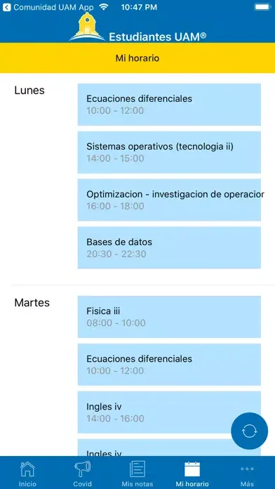 Estudiantes UAM App Screenshots