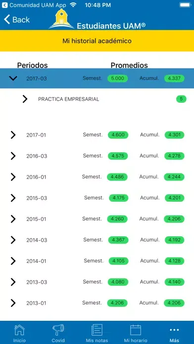 Estudiantes UAM App Screenshots