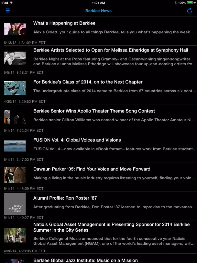 BerkleeMobile iPad 應用截圖