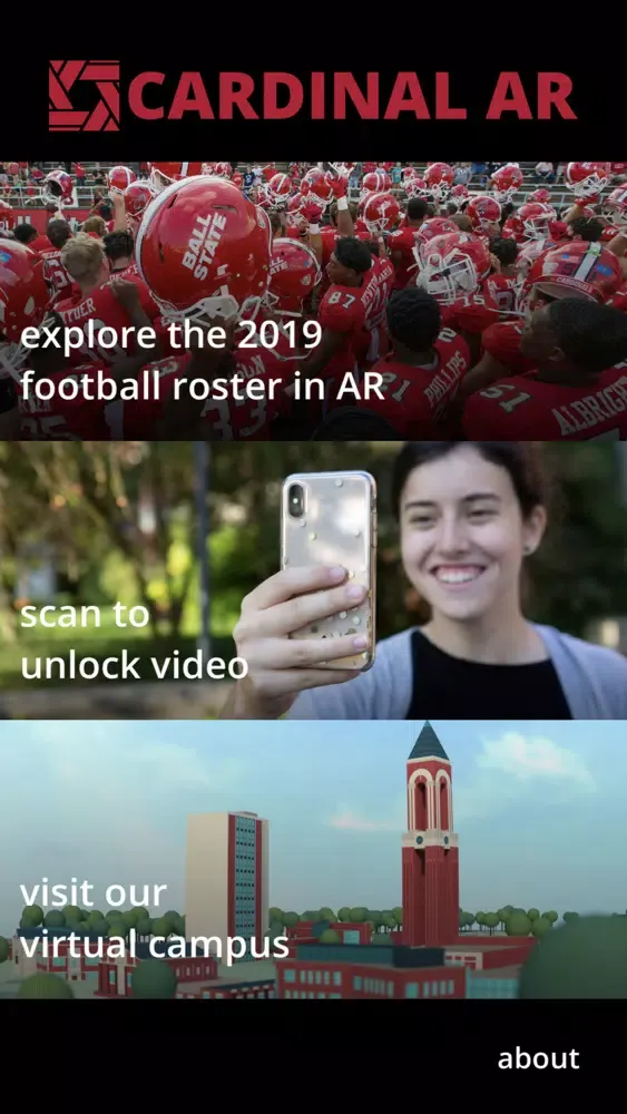 Tangkapan skrin Cardinal AR - Ball State