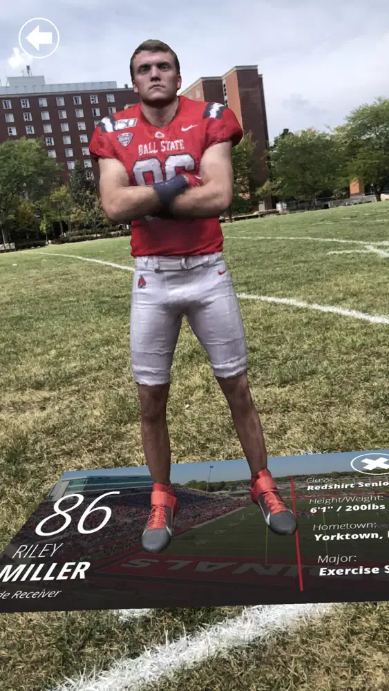Tangkapan skrin Cardinal AR - Ball State